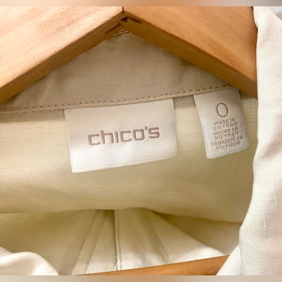 Chico’s Safari Jacket. Beige, lightweight gold accents. Like new. Small - Picture 8 of 14